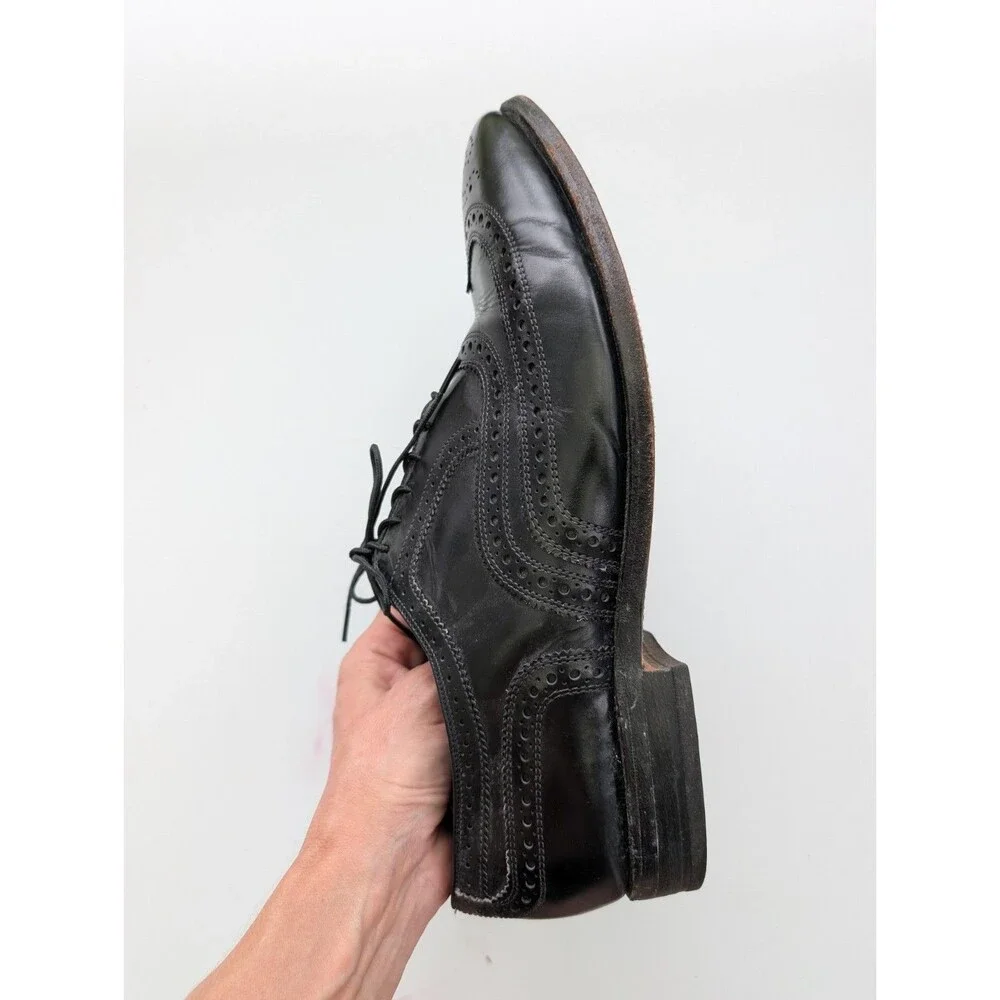 Allen Edmonds McAllister Wingtip Oxford Black Leather USA 10.5 C Dress Shoes